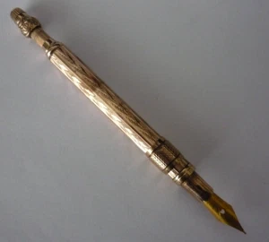 Mabie Todd vergoldet mechanische Kombination Dreh-Schiebestift & Tauchstift - Bild 1 von 19