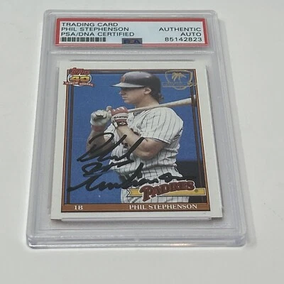 Signed 1991 Topps Desert Shield #726 Phil Stephenson MINT Padres PSA DNA - Image 1 of 3