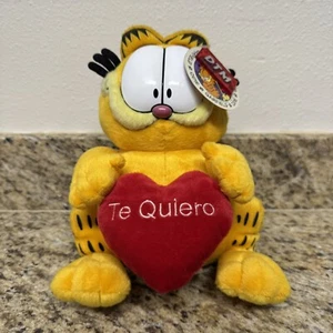 Peluche vintage Garfield "Te Quiero" 11" spagnolo San Valentino nuovo con etichetta - Foto 1 di 8