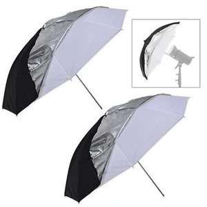 Studio Umbrella 43" x2 Flash Photo Translucent Black Soft Light Photography UK - Picture 1 of 5