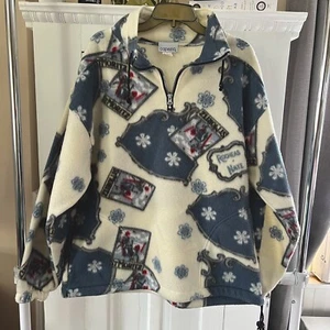Pullover polar de gran tamaño Capezio 1/4 cremallera para mujer azul medio esquí retro invierno - Imagen 1 de 12