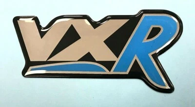 JAKEDESIGNS VXR Chrome & Blue Sticker/Decal 60mm HIGH GLOSS DOMED GEL FINISH - Vauxhall