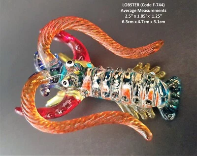 Gorgeous GLASS SHRIMP PRAWN Decorative Glittered Etched Art Figure Gift Sea Life - Image 1 of 4