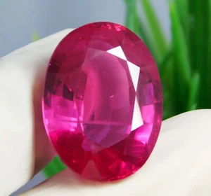 Pietra Preziosa Sciolta Naturale 56,25 Ct Mozambico Rosa Rubino Certificata Taglio Ovale - Foto 1 di 7