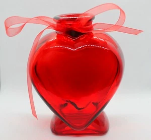 Valentinstag rote herzförmige Glasflasche Vase 5" Valentinstag Geschenk, Corazon - Bild 1 von 3