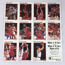 NBA Hoops 1991-92 Basketball Cards (11) Uncut Sheet-Washington Bullets-B. King