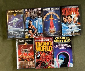 7 Charles Sheffield Novels - The Cyborg from Earth, Proteus in the Underworld et - Picture 1 of 11
