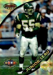 1997/98 Bowman's Best Super Bowl Jumbo Atomic Refractor #11 Junior Seau *6033