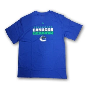 Vancouver Canucks Hockey NHL Men's Majestic Blue Short Sleeve T-shirt NWT - Picture 1 of 1