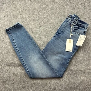 Good American Good Waist Crop Skinny Jeans Women's Size 2 / 26 Medium Wash NWT - Picture 1 of 14