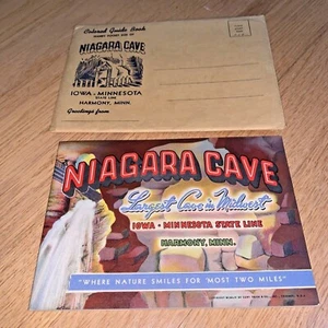 1938 NIAGARA CAVE, HARMONY MINNESOTA Souvenir Curt Teich Book / Envelope - Picture 1 of 12
