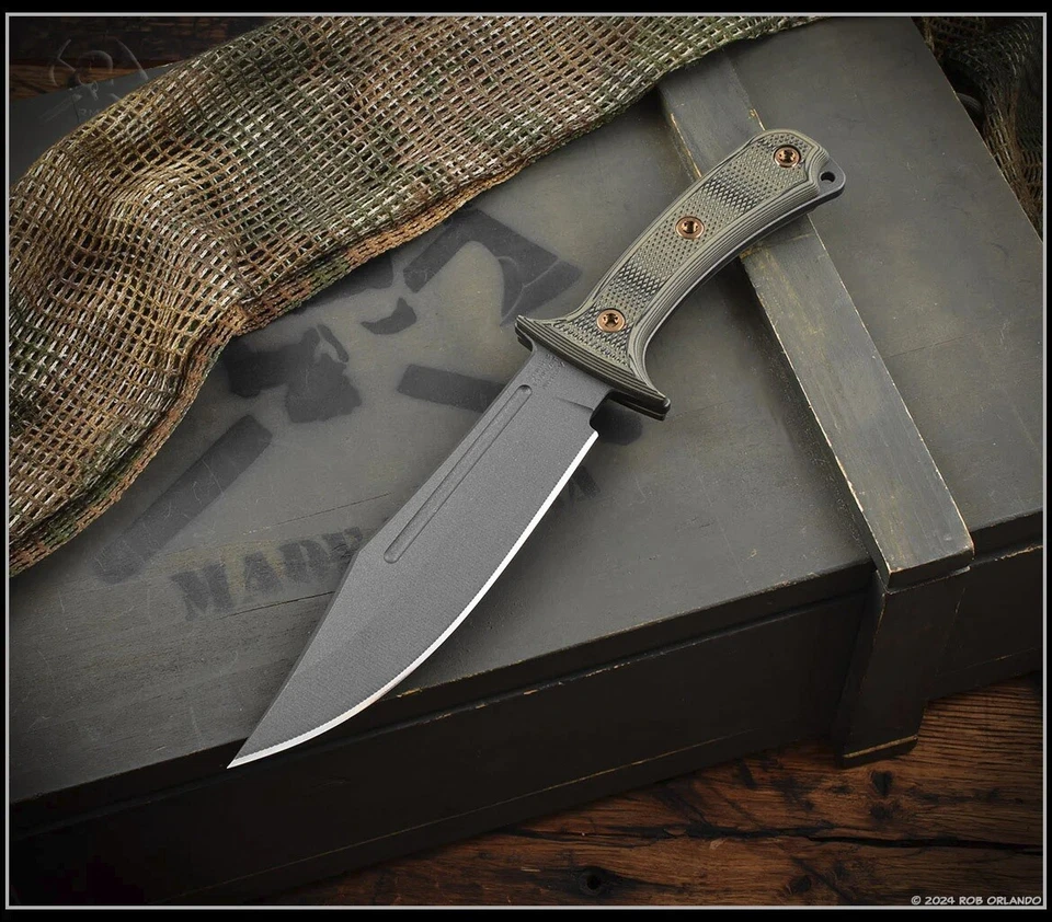 RMJ тактический джунглей боевой нож вольфрама Nitro-V лезвие грязный оливковый G10 w/футляр - Изображение 1 из 1