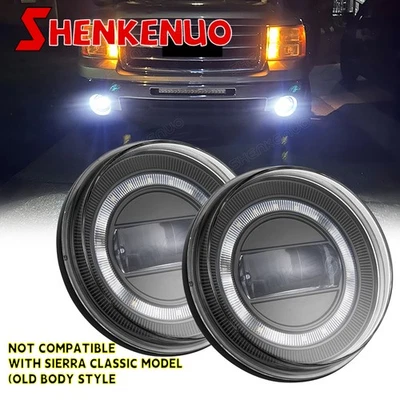LED Fog Lights Bumper Lamps For 07-13 GMC Sierra 1500 07-14 Sierra 2500HD 3500HD - Image 1 of 4