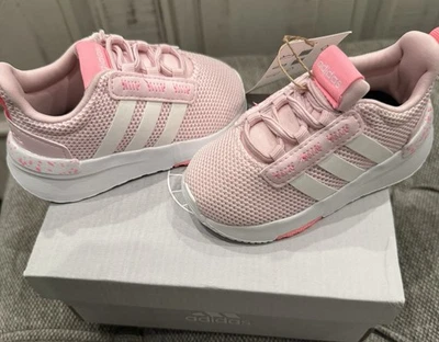 Adidas Infant Toddler Baby Girls Pink Racer Sneakers Size 5K - Image 1 of 4