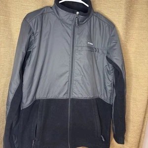 Columbia Fleece Jacket Boys Gray Black Full Zip Softshell sz Youth X- Large - Picture 1 of 6
