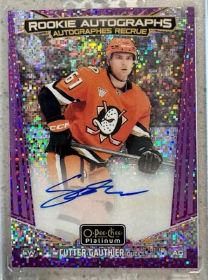 2024-25 O-Pee-Chee Platinum #R-GA Cutter Gauthier Rookie Auto Violet Pixels /65 - Image 1 of 2