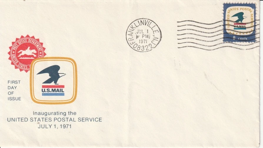 1396 8 cent Postal Service 7-1-71 FDC First Day Franklinville New Jersey - Image 1 of 1