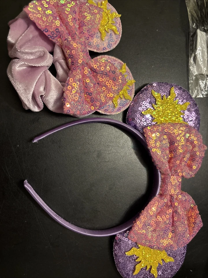 Diadema con lazo estilos orejas de Minnie Mouse Disney con soporte para cola de caballo Foto 1 de 3