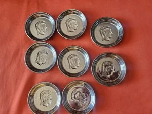 Vintage Mercury Glass Roman Soldier Coasters Spartan Set Of 8 - Picture 1 of 3