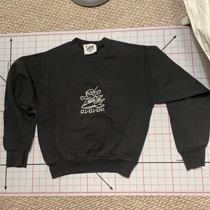 Lee Black Sweatshirt Vintage Heavyweight Youth M 1990s Y2K Alien Ship - Picture 1 of 5