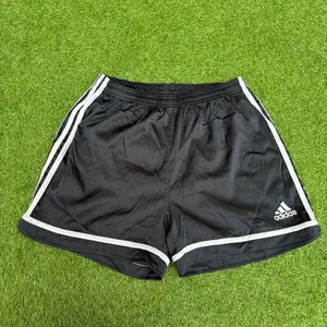 Vintage Y2K Adidas Climalite Shorts Herren Medium schwarz Satin Fußball glänzend - Bild 1 von 12