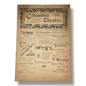 1896 Columbia Theatre Providence RI Vaudeville Program Spaulding Bros Raymond - Picture 1 of 6