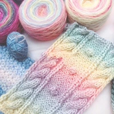 Practical Home Office Yarn Ball Mohair Yarn Gradient Color Mohair Yarn - Image 1 of 4