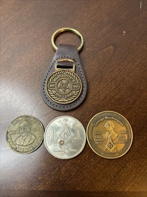 RARE Famous Mason Coins George Washington-frank S Land And More - Image 1 of 4