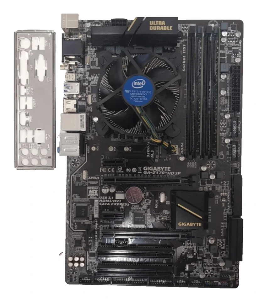 scheda madre Gigabyte GA-Z170-HD3P + CPU Intel i5-6500 + RAM DDR4 8GB + - Immagine 1 di 1