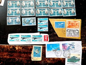 France Superb Aviation Lot of Pairs and Cover Fragments; High Value Stamps - Picture 1 of 1