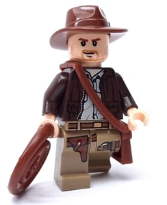 Lego Indiana Jones Minifigura 7628 7623 7627 7683 Fedora Sombrero Chaqueta de Cuero - Imagen 1 de 4