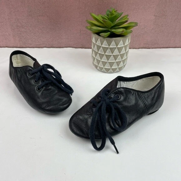 Zapatos de Baile Capezio Cuero Negro con Cordones Niño Talla 10M Foto 1 de 4