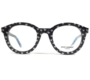 Saint Laurent Eyeglasses Frames SL 105 005 Black Silver Glitter Hearts 48-24-140 - Picture 1 of 11