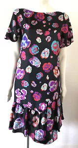 NEW $1195 EMPORIO ARMANI Floral Silk Dress Short Flutter Sleeve Women’s Sz 46/10 - Picture 1 of 11