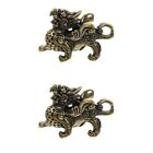 2 PCS Wealth Animal Statue Chinese Zodiac Figurines Ornament Lucky