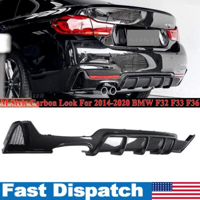 For 14-20 BMW F32 F33 F36 Carbon Fiber Color M Sport Rear Diffuser Lip 2014-2018 - Image 1 of 4