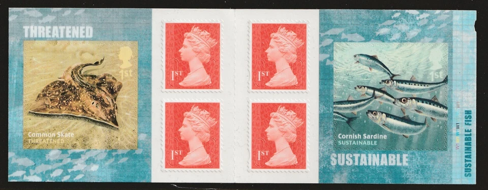 2014 Great Britain Sc# 3019a - QEII, Sustainable & Threatened Fish - MNH Cv$14 - Image 1 of 1