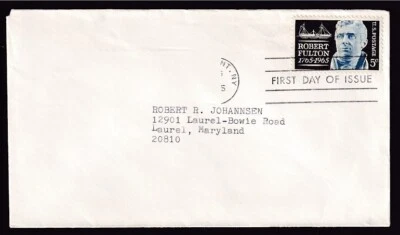 US #1270 ROBERT FULTON FIRST DAY COVER 1965 - Image 1 of 2