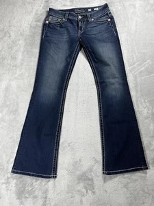 MissMe Women's Blue Denim Signature Boot Cut Altered Bottoms Jeans Size 26 - Picture 1 of 13