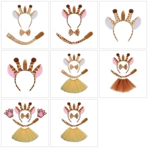 Giraffe Dress up Outfits with Headband Tail Bowtie Glove Skirt for Boy Girl Kids - Picture 1 of 16