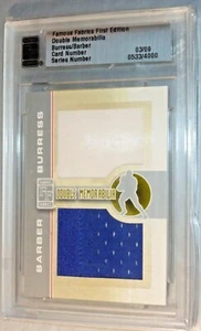 FAMOUS FABRICS DOUBLE MEMORABILIA PLAXICO BURRESS & TIKI BARBER NYG JERSEY #D/9 - Picture 1 of 1
