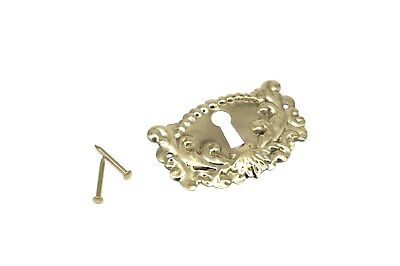 2  Keyhole Cover Plate Escutcheon Furniture Brass Key Hole Lock Plate Cover • 1.50$