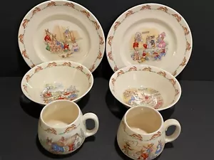 Vintage 50's/60's Royal Doulton Bunnykins Fine China Children's 6 piece Set - Picture 1 of 13