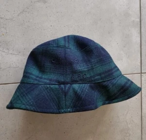 APC Wool plaid Crusher blackwatch hat tartan cap dad bucket navy green blue - Picture 1 of 8