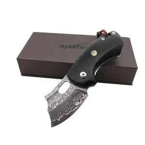 ALBATROSS 3'' EDC Damascus Steel Folding Pocket Knife Ebony Wood Handle HGDK024 - Picture 1 of 10