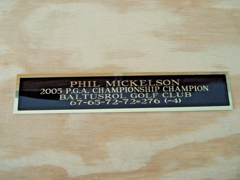 Phil Mickelson 2005 P.G.A. Champ Nameplate For Your Signed Golf Flag 1.25" X 6" Cover