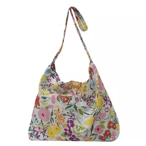 Tragetasche aus Segeltuch mit Blumenmuster, große Einkaufstasche, Umhängetasche - Bild 1 von 12