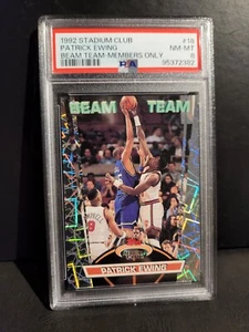 1992-93 Stadium Club BEAM TEAM Insert Members only Patrick Ewing - PSA 8 NM-MT - Picture 1 of 4