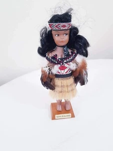 New Zealand Doll Costume Plastic Products  wood base Vintage - Picture 1 of 12