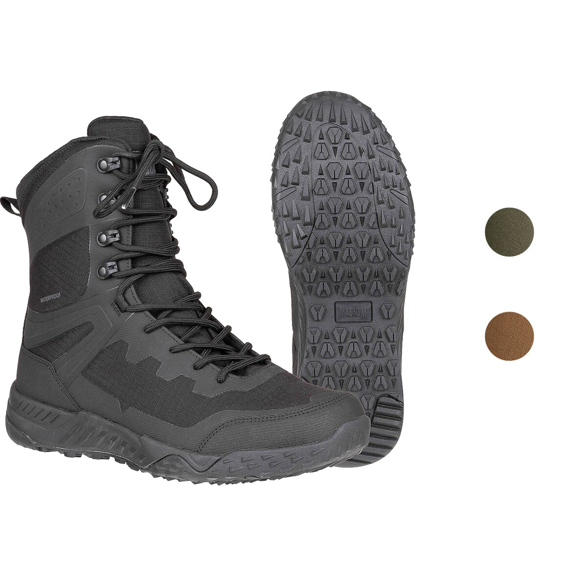 Taktische Stiefel Für Herren - Militärisch, Seitlicher Reißverschluss, Schnürung, Atmungsaktiv, Rutschfeste Sohle - Bis 200 Kg - Ideal Für Outdoor & Arbeit